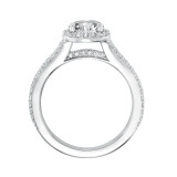 Artcarved Bridal Mounted with CZ Center Classic Halo Engagement Ring Taylor 14K White Gold - 31-V647ERW-E.00 photo 3