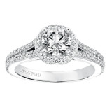 Artcarved Bridal Mounted with CZ Center Classic Halo Engagement Ring Taylor 14K White Gold - 31-V647ERW-E.00 photo 4