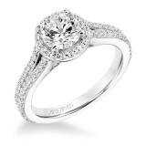 Artcarved Bridal Mounted with CZ Center Classic Halo Engagement Ring Taylor 14K White Gold - 31-V647ERW-E.00 photo