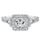 Artcarved Bridal Semi-Mounted with Side Stones Contemporary 3-Stone Engagement Ring Libby 14K White Gold - 31-V379ECW-E.01 photo 2