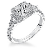 Artcarved Bridal Semi-Mounted with Side Stones Contemporary 3-Stone Engagement Ring Libby 14K White Gold - 31-V379ECW-E.01 photo