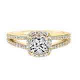 Artcarved Bridal Mounted with CZ Center Classic Halo Engagement Ring Evangeline 14K Yellow Gold - 31-V646EUY-E.00 photo 2