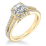 Artcarved Bridal Mounted with CZ Center Classic Halo Engagement Ring Evangeline 14K Yellow Gold - 31-V646EUY-E.00 photo