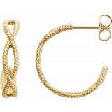 14K Yellow 17x3.6 mm Rope Hoop Earrings - 86450602P photo