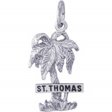 Sterling Silver St. Thomas Palm w/ Sign Charm photo