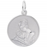 Rembrandt Sterling Silver Disc Mother & Baby Charm photo