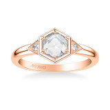 Artcarved Bridal Mounted Mined Live Center Engagement Ring 18K Rose Gold - 31-V969CRR-E.01 photo 2