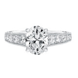 Artcarved Bridal Mounted with CZ Center Vintage Filigree Diamond Engagement Ring Mariah 14K White Gold - 31-V693GVW-E.00 photo 2