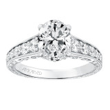 Artcarved Bridal Mounted with CZ Center Vintage Filigree Diamond Engagement Ring Mariah 14K White Gold - 31-V693GVW-E.00 photo 4