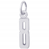 Sterling Silver Number 8 Charm photo