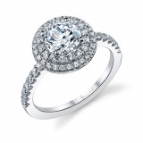 0.51tw Semi-Mount Engagement Ring With 1ct Round Head photo