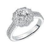 Artcarved Bridal Mounted with CZ Center Contemporary Halo Engagement Ring Jacqueline 14K White Gold - 31-V453ERW-E.00 photo