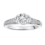 Artcarved Bridal Mounted with CZ Center Contemporary Bezel Diamond Engagement Ring Brynn 14K White Gold - 31-V386ERW-E.00 photo 4