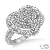 Ashi Diamonds Silver Heart Ring photo