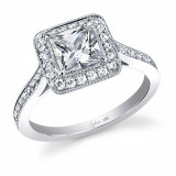 0.38tw Semi-Mount Engagement Ring With 1ct Princess Head photo