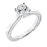 Artcarved Bridal Semi-Mounted with Side Stones Contemporary Twist Diamond Engagement Ring Astara 14K White Gold - 31-V714ERW-E.01 photo