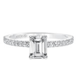 Artcarved Bridal Mounted with CZ Center Classic Engagement Ring Sybil 14K White Gold - 31-V544EEW-E.00 photo 2