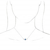 14K White Blue Sapphire & .06 CTW Diamond 18 Necklace - 868146115P photo 3
