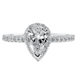 Artcarved Bridal Semi-Mounted with Side Stones Classic Halo Engagement Ring Layla 14K White Gold - 31-V324EPW-E.01 photo 2