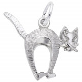 Rembrandt Sterling Silver Scared Cat Charm photo