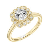 Artcarved Bridal Mounted with CZ Center Vintage Vintage Halo Engagement Ring Mabel 14K Yellow Gold - 31-V828ERY-E.00 photo