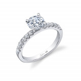 0.28tw Semi-Mount Engagement Ring With 1ct Rb Head photo