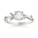 Artcarved Bridal Mounted Mined Live Center Contemporary Diamond Engagement Ring 14K White Gold - 31-V1022DRW-E.00 photo 2