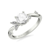 Artcarved Bridal Mounted Mined Live Center Contemporary Diamond Engagement Ring 14K White Gold - 31-V1022DRW-E.00 photo