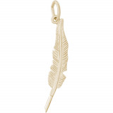 14k Gold Feather Pen Charm photo
