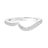 Artcarved Bridal Mounted with Side Stones Contemporary Floral Diamond Wedding Band Calalily 14K White Gold - 31-V784W-L.00 photo 2