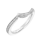 Artcarved Bridal Mounted with Side Stones Contemporary Floral Diamond Wedding Band Calalily 14K White Gold - 31-V784W-L.00 photo