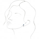 14K White Blue Sapphire Floral-Inspired J-Hoop Earrings - 868156006P photo 2