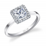 0.27tw Semi-Mount Engagement Ring With 1ct  Princess Head photo
