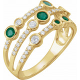 14K Yellow Emerald & 3/8 CTW Diamond Ring - 653533601P photo