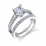 0.34tw Semi-Mount Engagement Ring With 1ct Princess Head photo