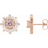14K Rose Morganite & 3/4 CTW Diamond Earrings - 869826015P photo