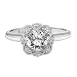 Artcarved Bridal Mounted with CZ Center Vintage Vintage Engagement Ring Rhoda 18K White Gold - 31-V859ERW-E.02 photo 2