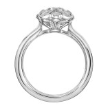 Artcarved Bridal Mounted with CZ Center Vintage Vintage Engagement Ring Rhoda 18K White Gold - 31-V859ERW-E.02 photo 3