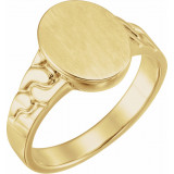 14K Yellow 14x11 mm Oval Signet Ring - 92468864P photo 3