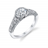 0.54tw Semi-Mount Engagement Ring With 1ct Round Head photo