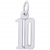 Sterling Silver Number 10 Charm photo