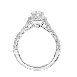 Artcarved Bridal Mounted with CZ Center Classic Halo Engagement Ring Jocelyn 18K White Gold - 31-V892EVW-E.02 photo 3