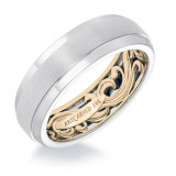 ArtCarved 14k Two Tone Gold Mens Fancy Wedding Band photo