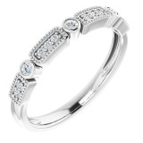 14K White 1/10 CTW Diamond Stackable Ring - 65197760001P photo