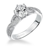 Artcarved Bridal Mounted with CZ Center Contemporary Twist Diamond Engagement Ring Calla 14K White Gold - 31-V200ERW-E.00 photo