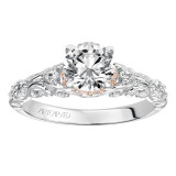 Artcarved Bridal Mounted with CZ Center Vintage Engagement Ring 14K White Gold - 31-V528ERW-E.00 photo